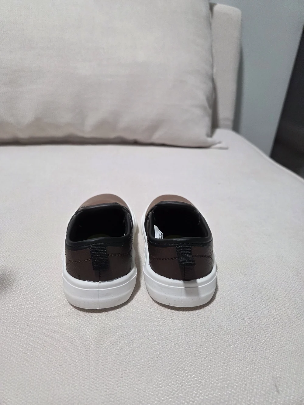 NWOT CARTERS Brown Slip-On Sneakers with White Sole 5c